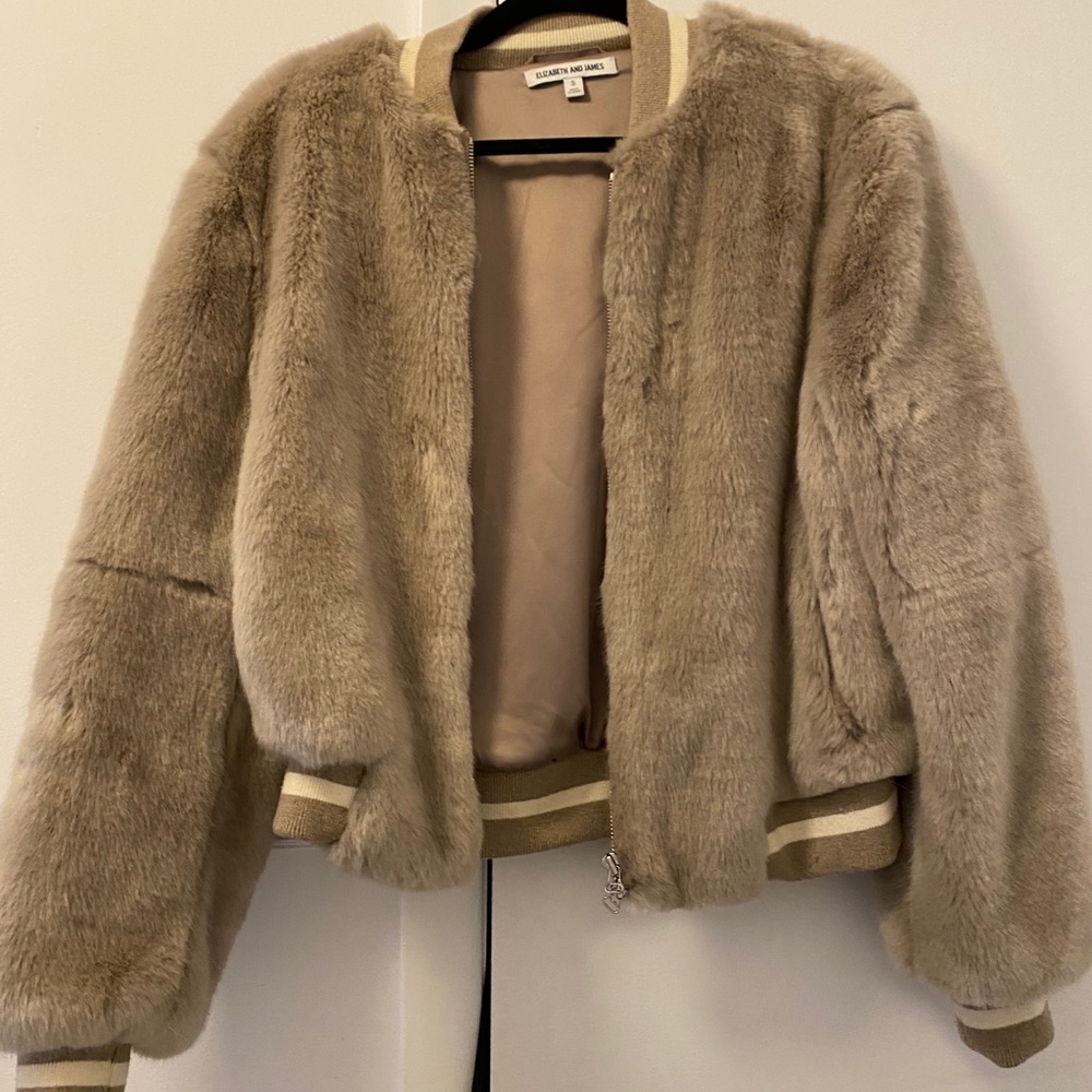 Elizabeth & James Ellington Faux Fur Bomber S